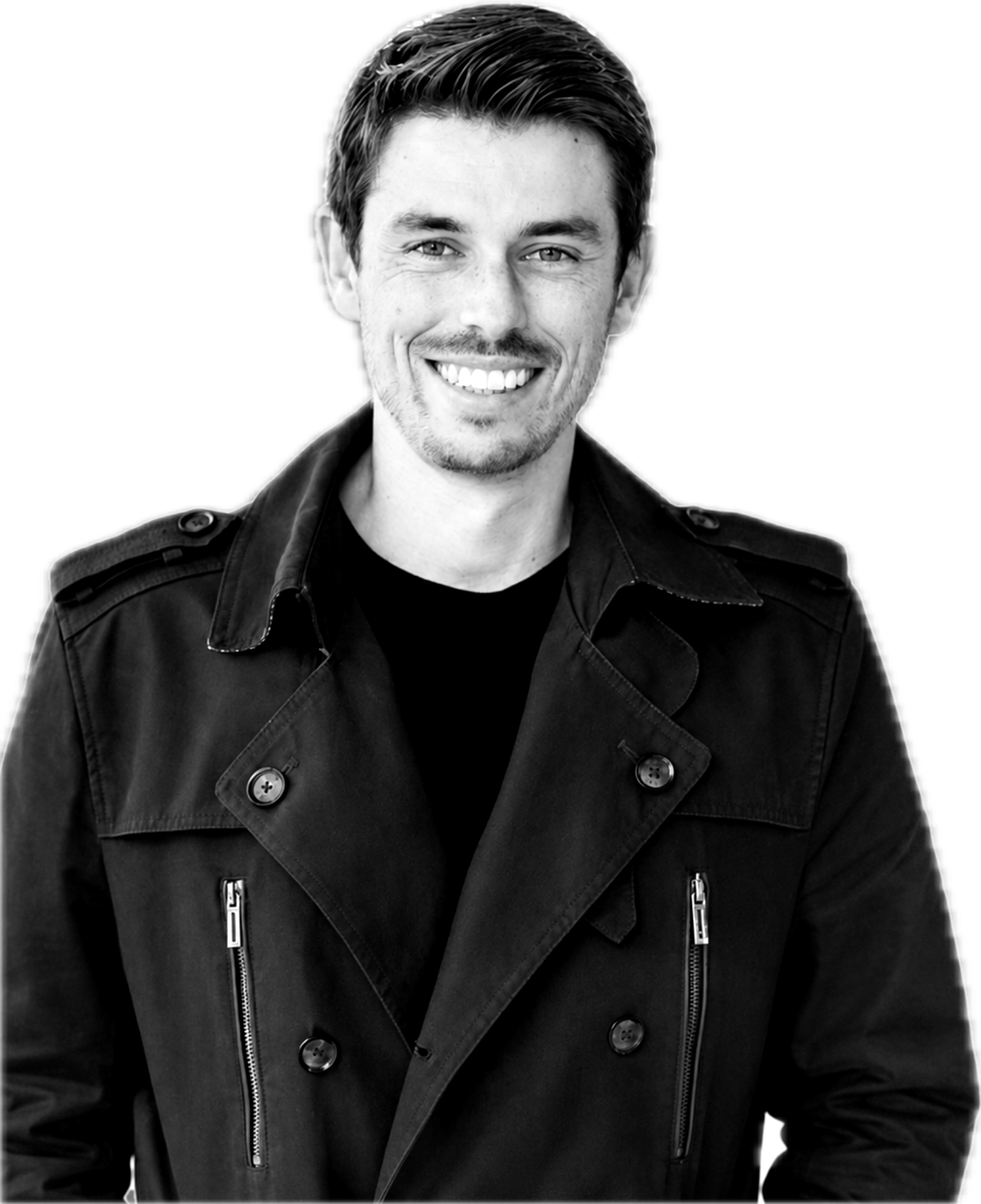 Portrait en noir et blanc de Vincent Brossas
